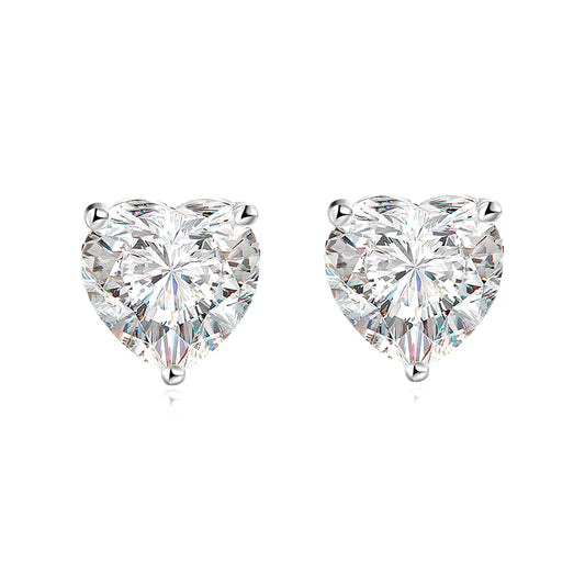 Unmatched Brilliance: Hathor Heart-Cut Moissanite Studs in S925 for Timeless Elegance