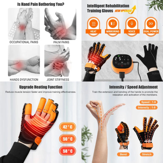 Smart Hand Rehabilitation Glove – Stroke, Hemiplegia, Physiotherapy Recovery & Finger Training Device