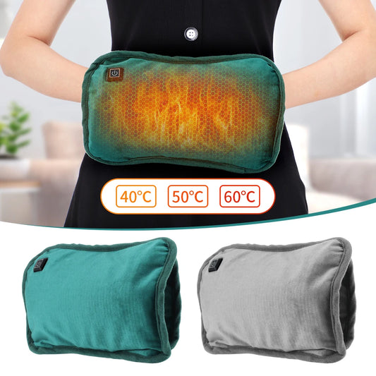 USB Charging Electric Hand Tummy Warmer – Soft Flannel Hot Water Bag for Winter Relief