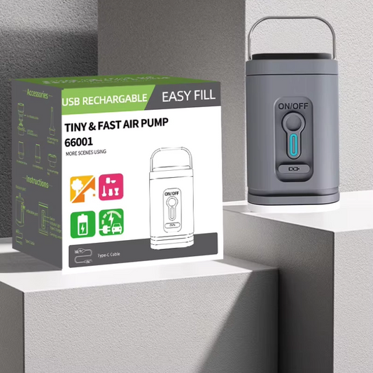 3-in-1 Wireless Electric Air Pump with LED Light – Compact USB Inflator/Deflator for Camping & Outdoor Use