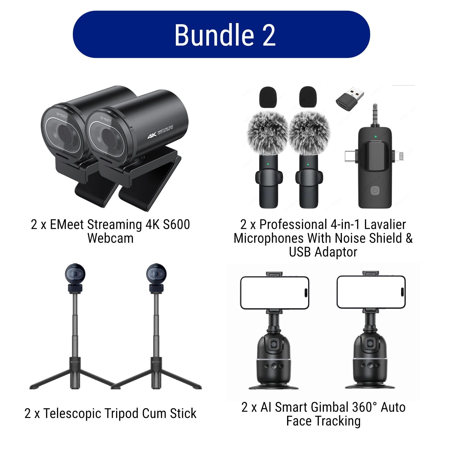4K Streaming Webcam Bundle 2
