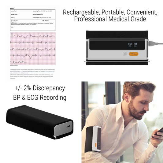 Bluetooth Blood Pressure & ECG Monitor – Digital Heart Health Tracker