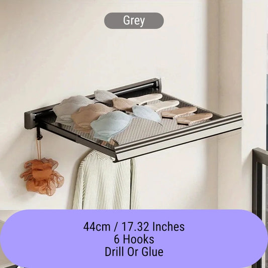 Dual Function Retractable Clothes Rack – Functional & Space-Conscious Shelving Organiser