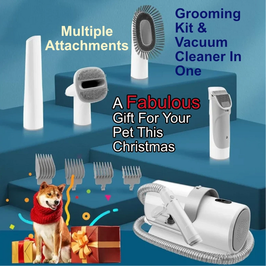 Efficient Dog Grooming Brush Kit and Pet Hair Vacuum Cleaner