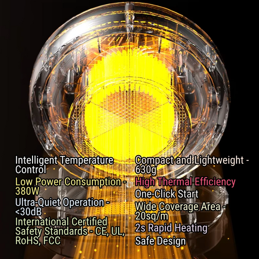 Portable Desktop Electric Heater – Extremely Energy-Efficient Small Space Warmer for Winter