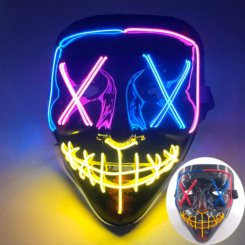 Glow Skull Mask Cross Eyes