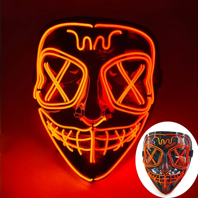 Glow Cross Eye  Red Orange Mask