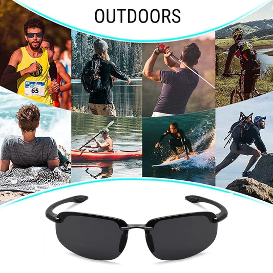 Half-Rim Polarized Sunglasses for Outdoor Sports – Durable & UV400 Protection