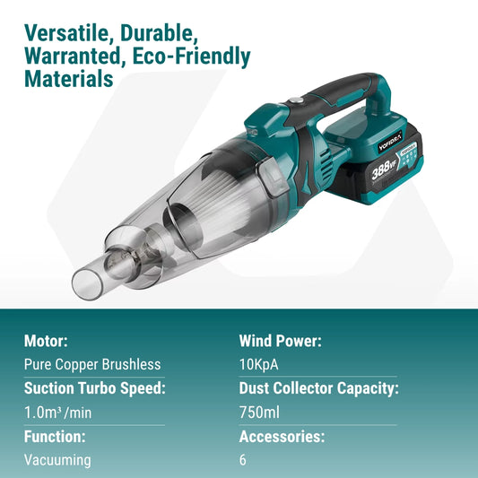 Powerful 1500W Cordless Handheld Electric Vacuum Cleaner