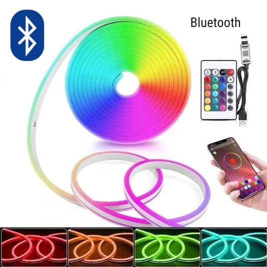 Smart Flexible RGB Neon LED Strip Lights – Alexa & Google Compatible