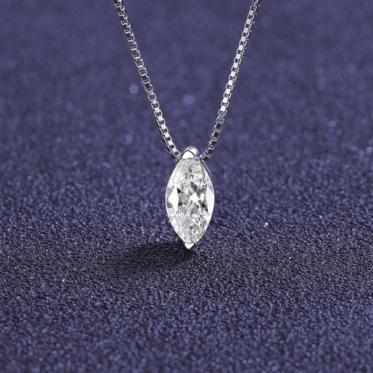 Stellaris 1-Carat Marquise Moissanite Necklace | S925 | 18K White Gold Vermeil