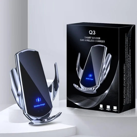 Fast Wireless Charger With Smart Sensor Car Phone Holder And Automatic Clamping